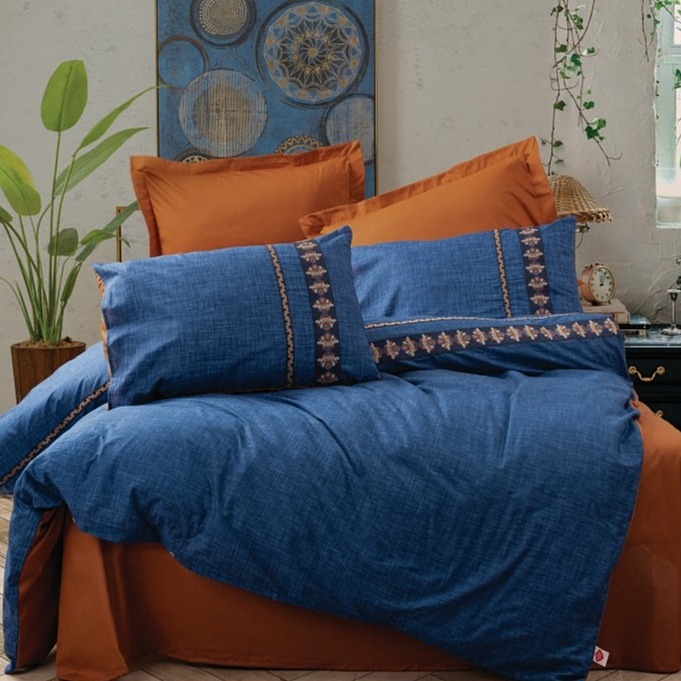 ست کاور تک نفره folkart Lusso Lacivert