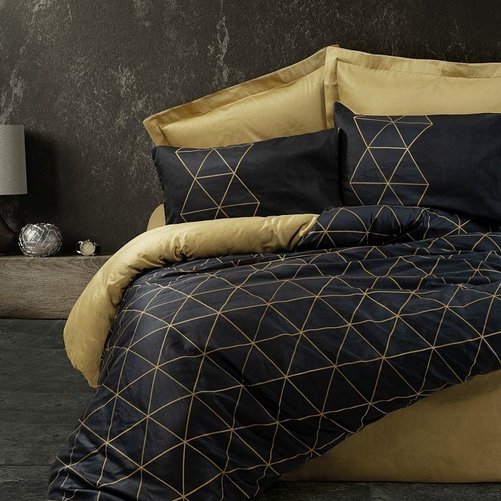 ست کاور دونفره  Dark Veta gold