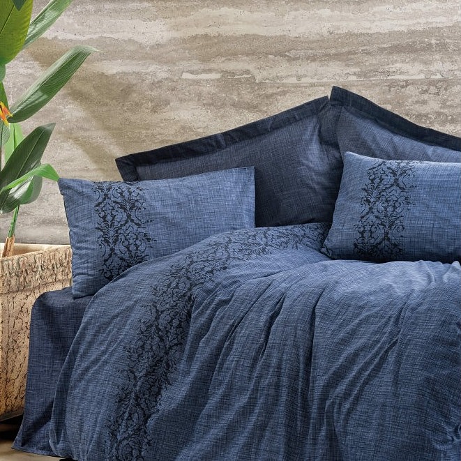 ست کاور دونفره  Plain Sooty Denim