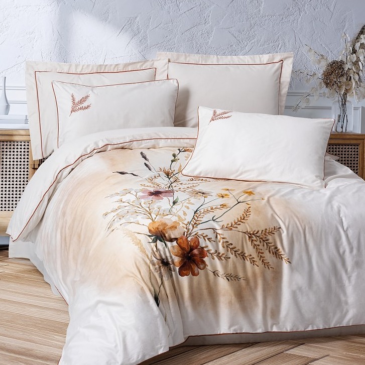 ست کاور دونفره elite bouquet ekru