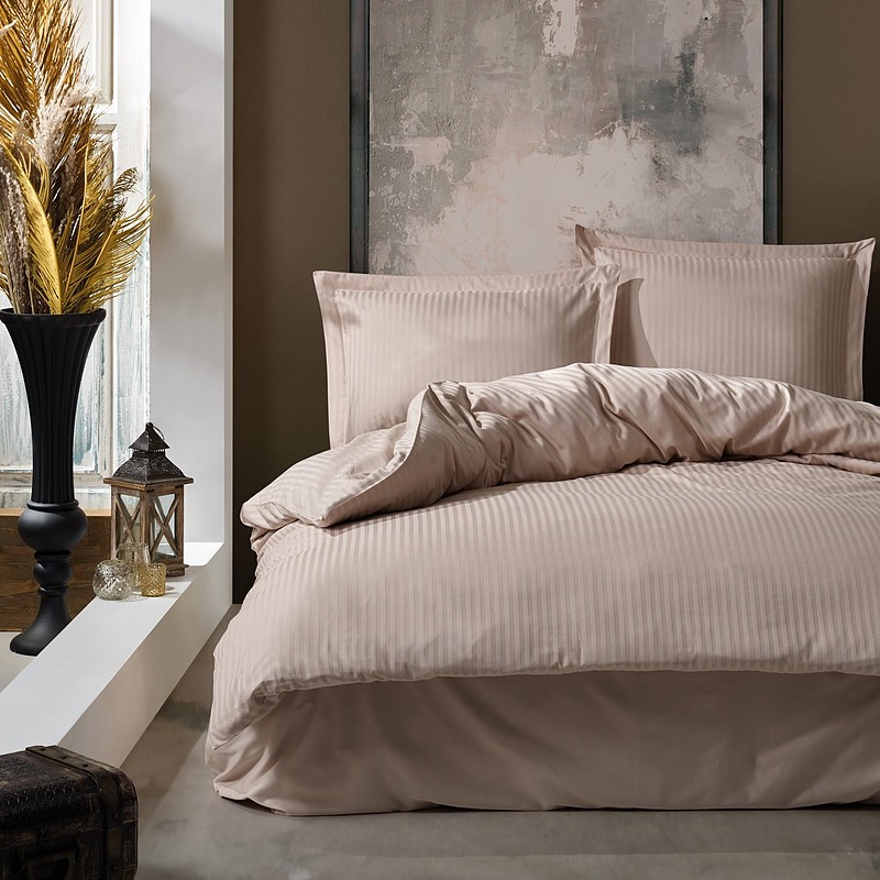 ست کاور دونفره  Elegant Stripe bej