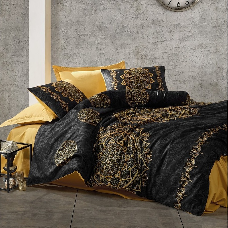 ست کاور دونفره Baskili Saten alvina gold