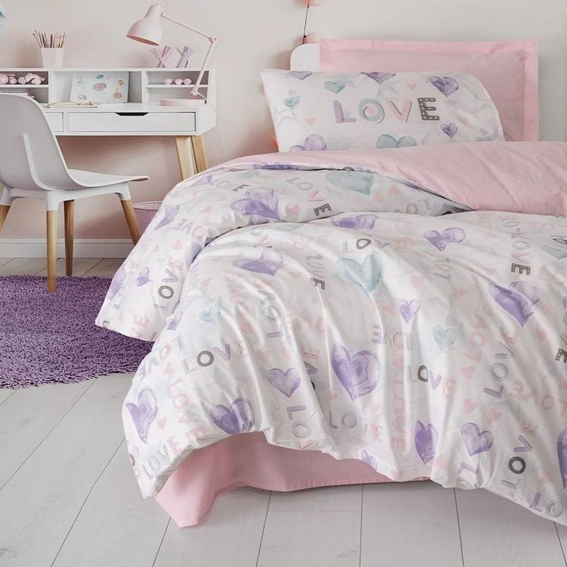 ست کاور تکنفره نوجوانی Girls & Boys - Lovella Pembe