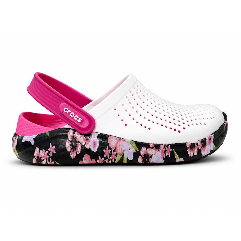 صندل کراکس مدل لایت راید (سفید | گلدار) - Crocs LiteRide Clog (White | Floral)