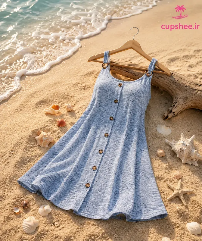 پیراهن زنانه کوتاه کاپشی CUPSHE مدل حصیری 