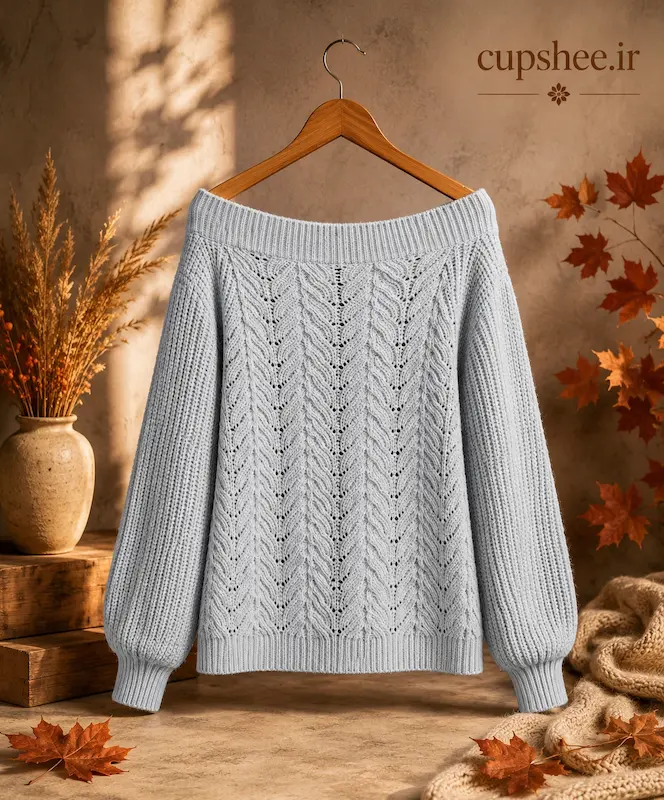 پلیور بافتنی زنانه کاپشی اورجینال طرح قایقی