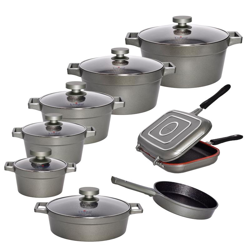 سرویس قابلمه و تابه گرانیتی 15 پارچه یونیک مدل 8529