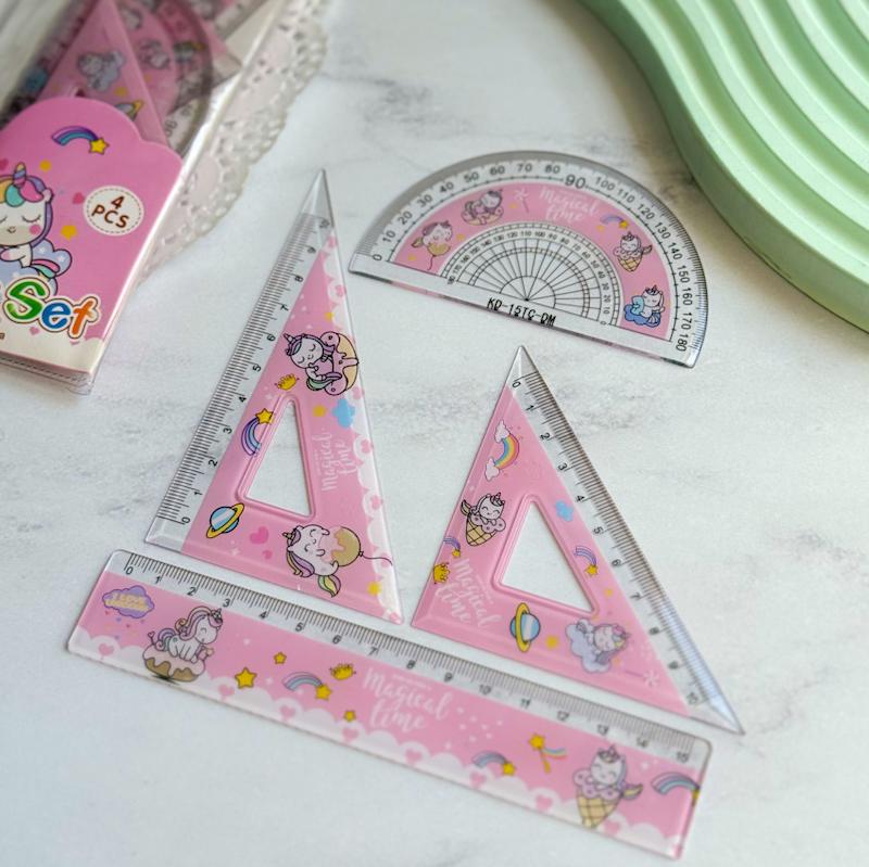 ست خطکش و گونیا طرح یونیکورن