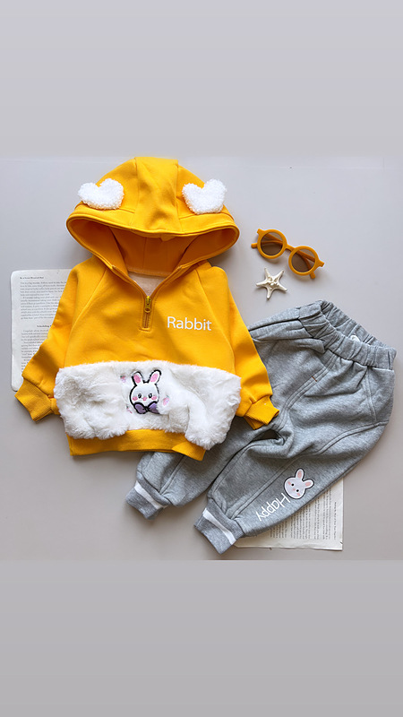 ست هودی شلوار زمستونیrabbit,کد 00833