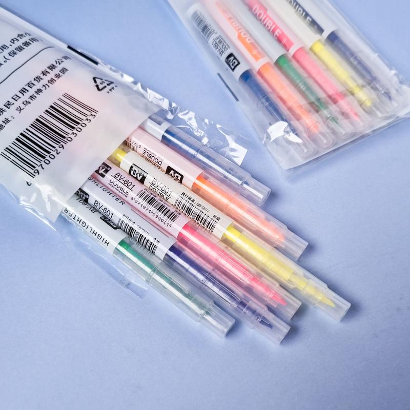 ست هایلایتر دو سر مدل Fluorescent Pen طرح Simple