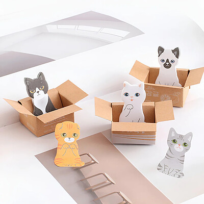 استیکی نوت جعبه ای گربه برند Juju مدل Kitty House - it