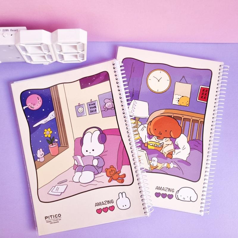 دفتر مجلد 100 برگ فانتزی Pitico مدل Amazing کد 385