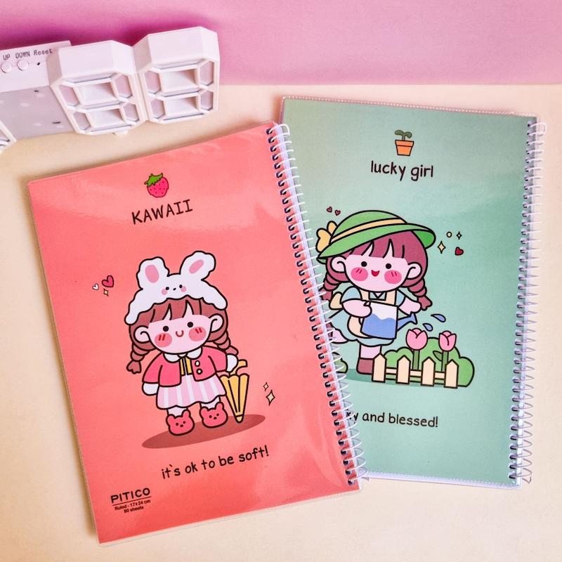 دفتر مجلد 80 برگ فانتزی Pitico مدل Kawaii Characters کد 364
