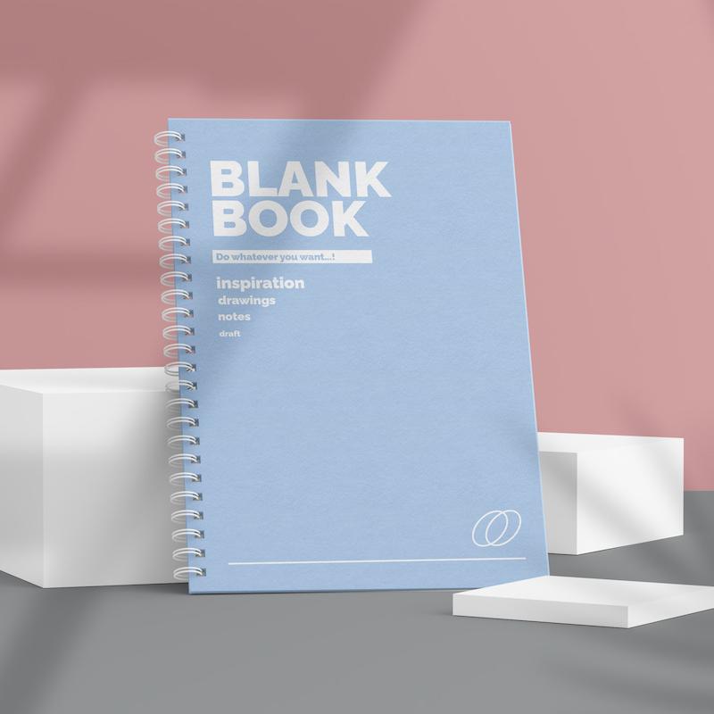 دفتر شطرنجی مینیمال Blank Book طرح Baby Blue کد 1003