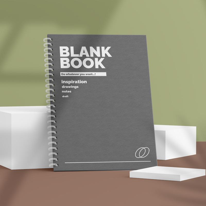 دفتر شطرنجی مینیمال Blank Book طرح Graphite کد 1007