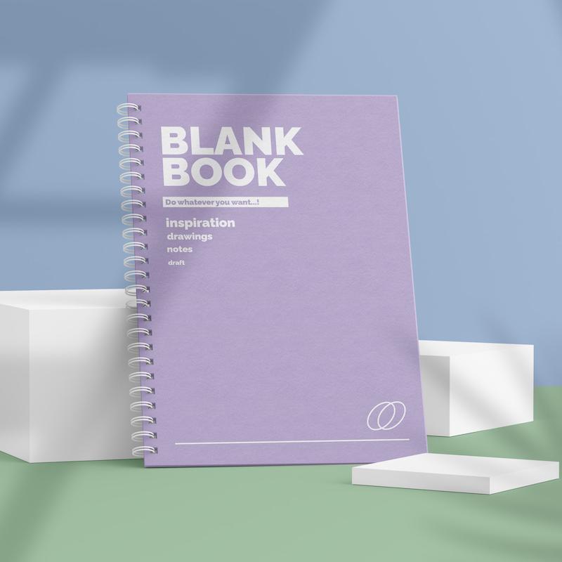 دفتر شطرنجی مینیمال Blank Book طرح Lavender کد 1008