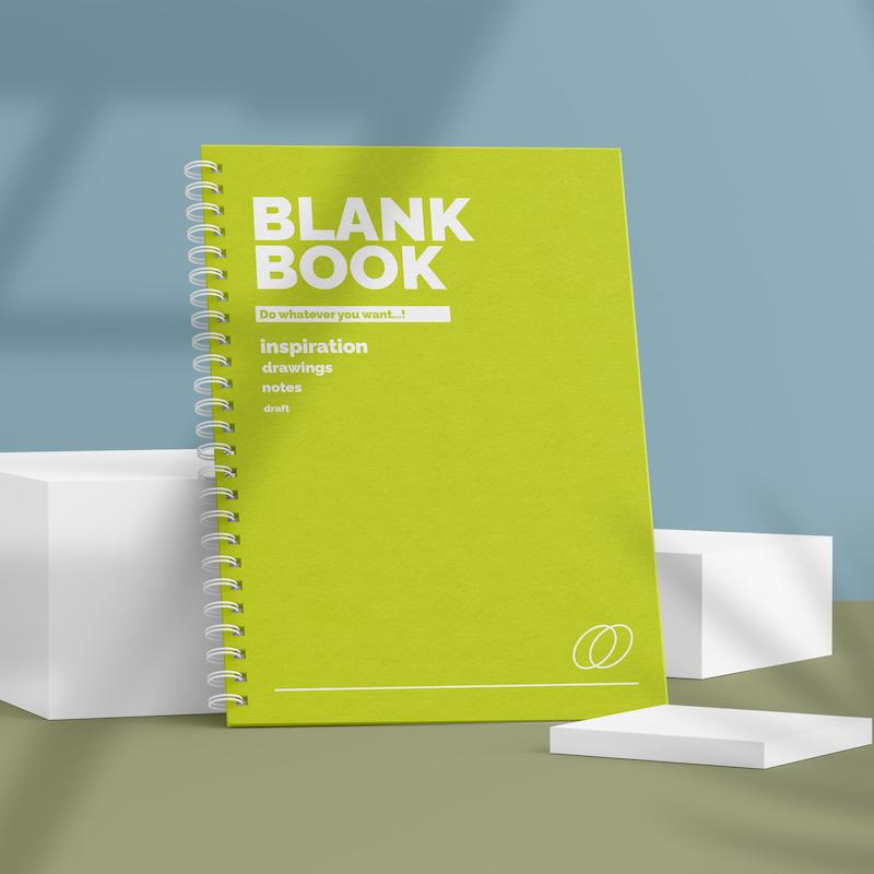 دفتر شطرنجی مینیمال Blank Book طرح Lime کد 1009