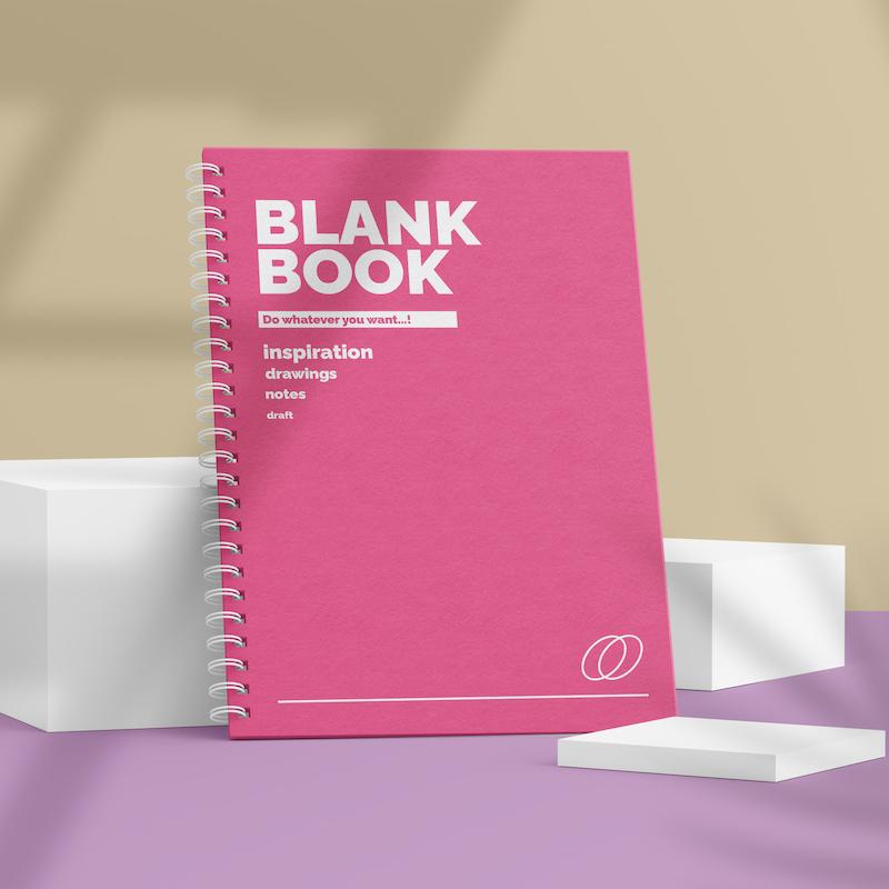 دفتر شطرنجی مینیمال Blank Book طرح Magenta کد 1010