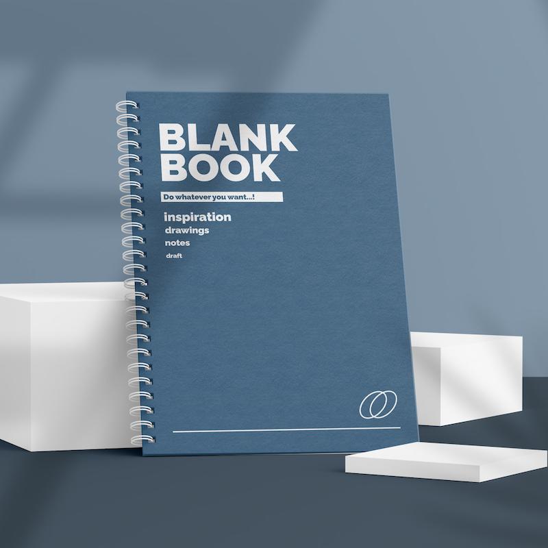 دفتر شطرنجی مینیمال Blank Book طرح Navy Horizon کد 1012