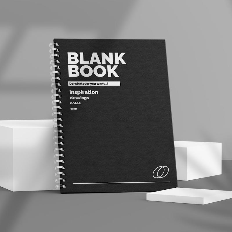 دفتر شطرنجی مینیمال Blank Book طرح Onyx کد 1014