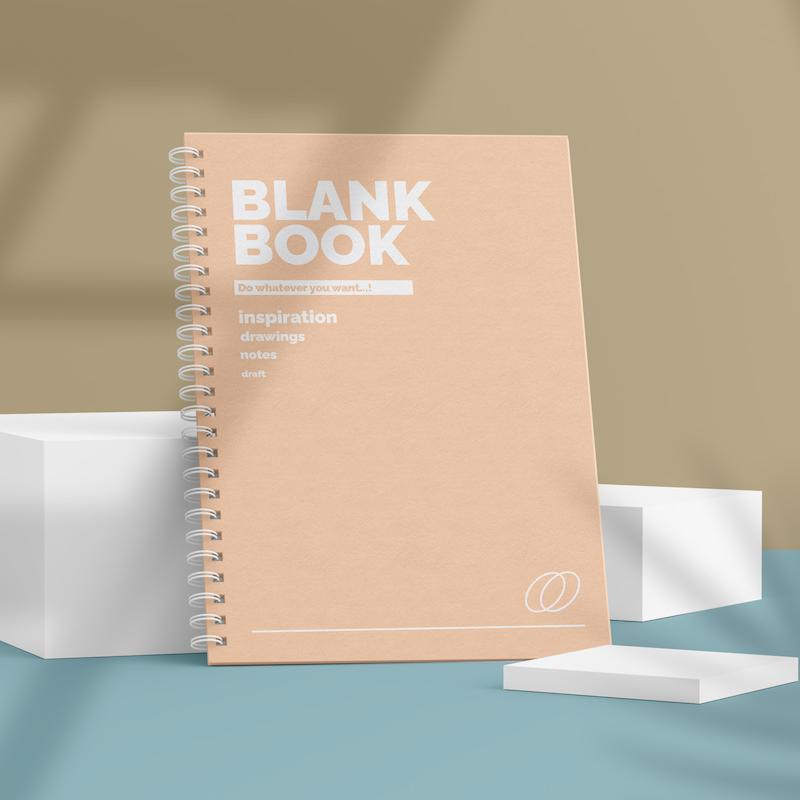 دفتر شطرنجی مینیمال Blank Book طرح Peach کد 1015