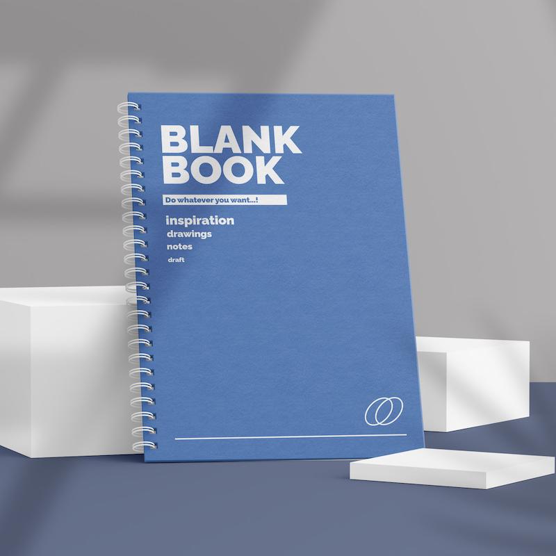 دفتر شطرنجی مینیمال Blank Book طرح Royal Blue کد 1017