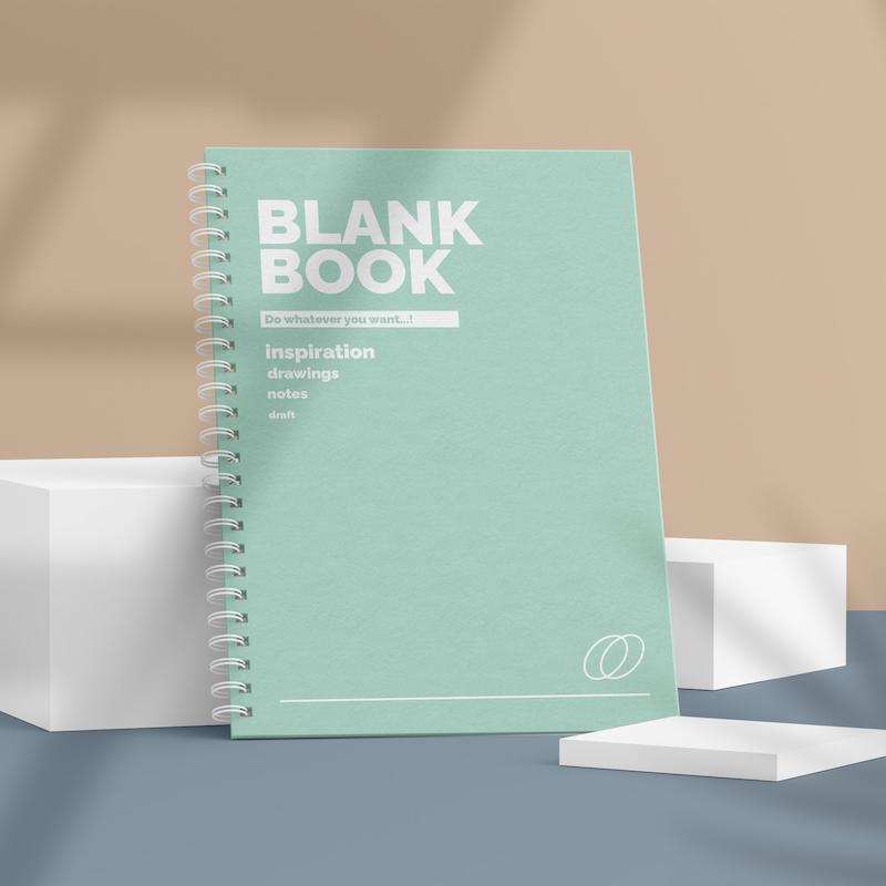 دفتر شطرنجی مینیمال Blank Book طرح Sage Green کد 1018