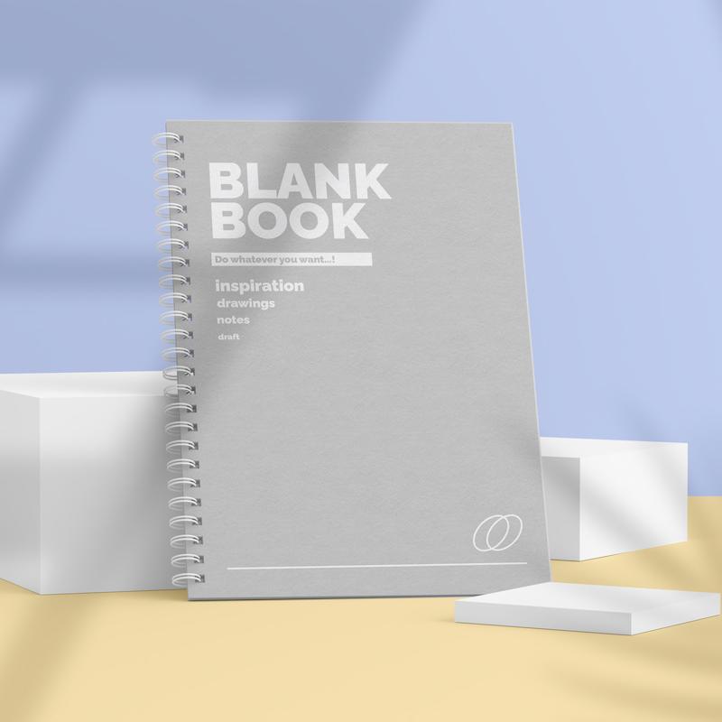 دفتر شطرنجی مینیمال Blank Book طرح Silver Haze کد 1019