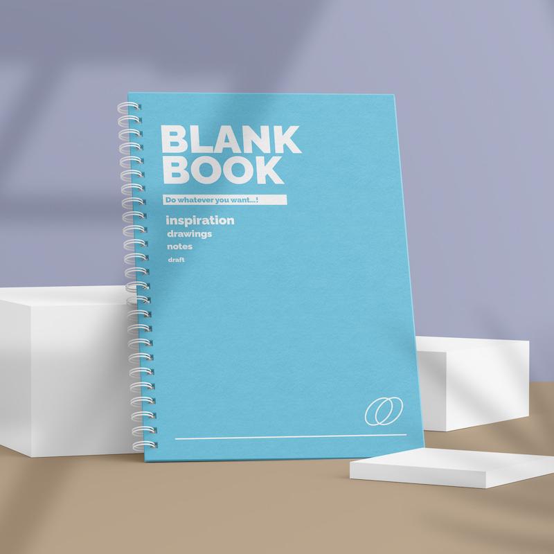 دفتر شطرنجی مینیمال Blank Book طرح Sky Blue کد 1020