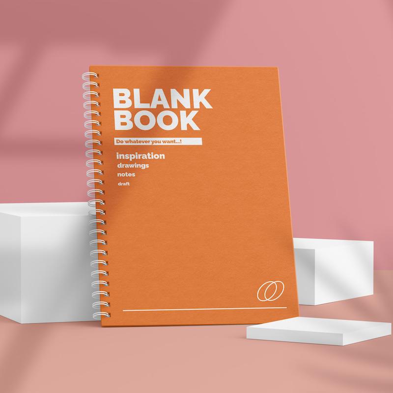 دفتر شطرنجی مینیمال Blank Book طرح Sunset Flame کد 1022