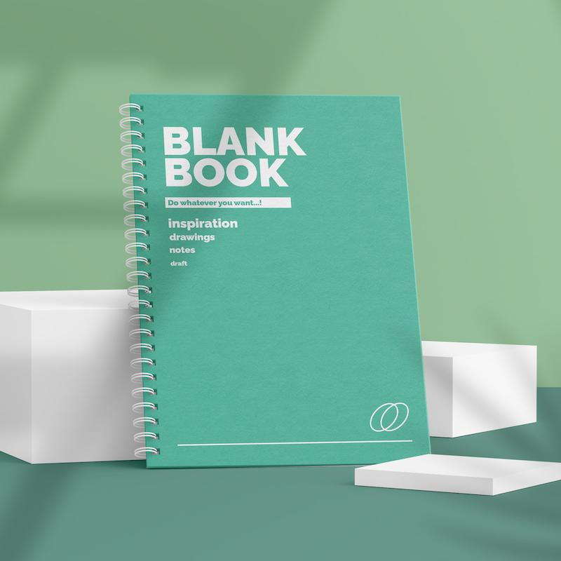 دفتر شطرنجی مینیمال Blank Book طرح Teal کد 1023