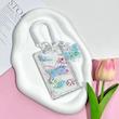 هولدر فتوکارت شفاف طرح Butterfly Acrylic + آویز پلکسی + بند تلفنی (White)