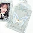 هولدر فتوکارت شفاف پروانه ای Blue Butterfly + آویز زنجیری