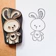 مهر لینویی دستساز Bunny & Heart برند Negin Stamp کد NST-1001