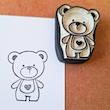 مهر لینویی دستساز Bear & Heart برند Negin Stamp کد NST-1002