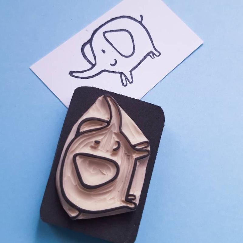 مهر لینویی دستساز فیل تپلی برند Negin Stamp کد NST-1004