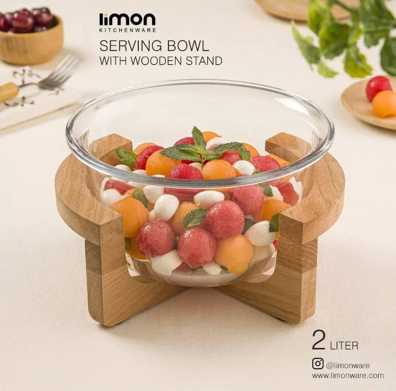 کاسه سرو پایه چوبی لیمون کد 246A