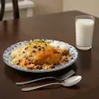 بشقاب پلوخوری دنی هوم طرح گل آبی کد 375A