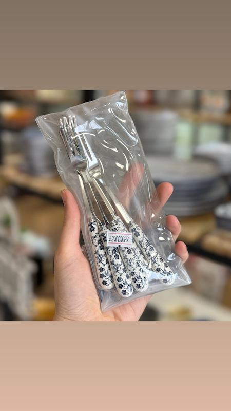 چنگال دنی هوم طرح‌ گل آبی کد 380A
