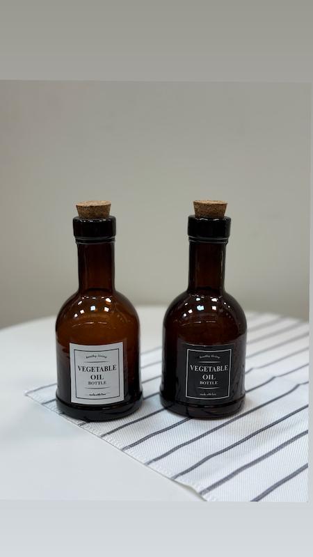 بطری مینی روغن شیشه قهوه‌ای کد 393A