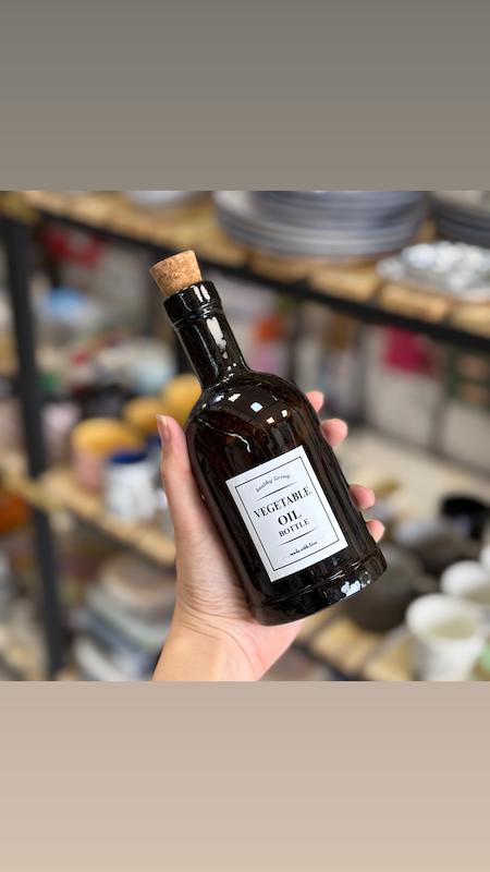 بطری روغن متوسط شیشه قهوه‌ای کد398A