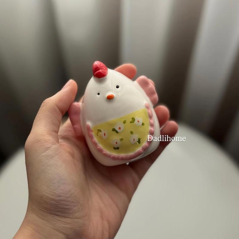 نمکدون فانتزی جوجه سرامیکی کد 454A