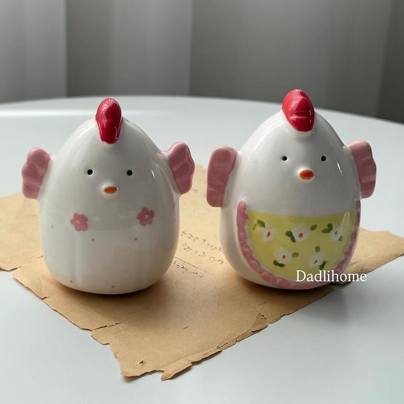 نمکدون فانتزی جوجه سرامیکی کد 454A