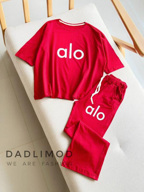 ست تیشرت باکسی و شلوار بگ alo کد محصول220 L