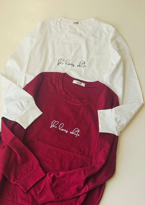 بلوز دورس مچ دار he love white کد محصول L277