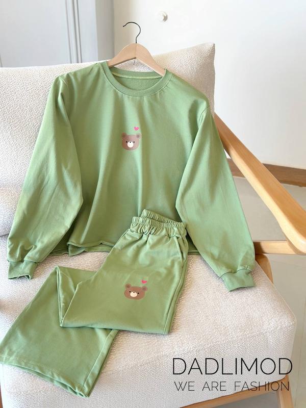 ست کراپ لش و شلوار تدی  کد محصول L290