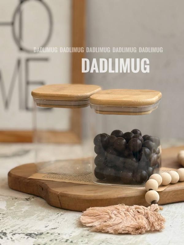 مینی بانکه پیرکس درب بامبو مدل مکعبی کد 980B