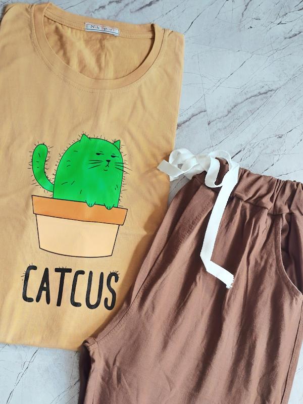 ست تیشرت و شلوار گربه ی کاکتوسی کد محصول L325