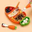 ظرف غذای  هویج ساکشن دار همراه با پیشبند کودک 55C