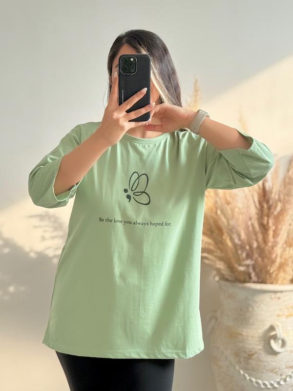  تیشرت لانگ آستین سه ربع پروانه  کد محصول 343L